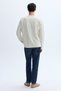 Men's Stone Color Crew Neck Sweatshirt - 2