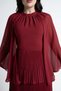 Maxi Pleated Dress with Flutter Sleeves - 2