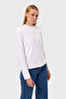 Mecy - White Women's Snap Padded Long Sleeve Basic - 2