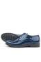 Navy Blue Patent Leather Lace-up Oxford Children's School Shoes - 6