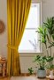 Dark Yellow Honeycomb Velvet Textured Background Curtain Plain Stitched Extrafor Drawstring 1st Class Quality - 3