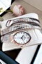 Snake Watch Model - Women's Wrist Watch, Waterproof Rose Silver Steel Band - Bracelet Gift Dkby2046C6 - 4