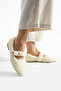 Women's White Wool Buckle Winter Ballerina Shoes for Home and Outdoor Use - 3