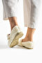 Women's White Wool Buckle Winter Ballerina Shoes for Home and Outdoor Use - 8