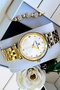 Original Women's Wristwatch, Cut Glass Waterproof Gold Color Steel Band - Bracelet Gift Dkby2049C2 - 6