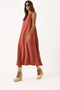 Women's Twisted Strap 100% Linen Dress - Tile - 3