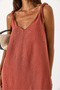 Women's Twisted Strap 100% Linen Dress - Tile - 6
