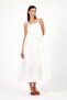 Women's Mia Strap Long Dress 100% Cotton - Ecru