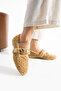 Women's Mink Wool Buttoned Winter Ballerina Shoes for Home and Outdoor Use - 3