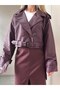 Short Leather Trench Pocket