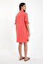Women's Marissa Button Front Short Sleeve Linen Dress - Pomegranate Blossom - 5