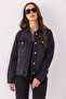 Women's Ally Black Slim Fit Jean Jacket - Black - 8