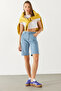 Women's Gabriel Med Blue Regular Fit Jean Shorts - Med Blue - 5