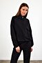 Women's Norah Collar Detailed Regular Fit Sweatshirt - Black