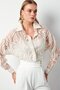Patterned Tulle Shirt - Stone - 4