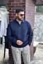 Men's Navy Blue Polo Collar Cotton Soft Thick Fabric Oversize Sweatshirt - 4