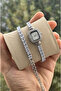 Special Series Wrist-Wrapped Zircon Baguette Stone Square Minimal Case Women's Wristwatch - 4