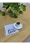 Luxury Embroidered Cocktail Coffee Serving Tray Napkin Mini Placemat Runner - Blue Love (2 Pcs) - 4