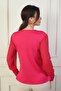 Women's Sleeves Chiffon V-Neck Sweater - 4