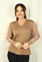Women's Sleeves Chiffon V-Neck Sweater - 3