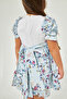 Frilly Floral Patterned Girl's Dress - 8