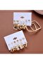 12-Piece Retro Imitation Pearl & Geometric Earrings Set - 2