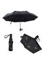 Automatic Feather Print Umbrella Black