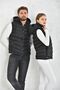 Unisex Black Detachable Zip-Up Hooded Daily Puffer Vest - 5