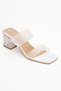 Women's White Skin Heels Transparent Women's Slippers 123 - 3
