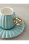 Polka New Bone China Coffee Cup Set 4 Pieces 2 Person Mint - 4