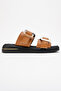 ZLEY Tan Transparent Buckle Women's Slippers - 6