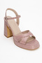 LELLO Pink Striped Women's Platform Heeled Shoes - 3