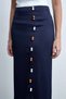 Solid Midi Skirt with Side Slit - 4