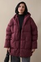 Mona Casual Puffer Coat - Claret Red