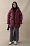 Mona Casual Puffer Coat - Claret Red - 5
