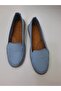 100% Genuine Leather and Handmade, Blue Color Casual Ballerina Model - 4