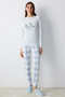 Sleepy Light Gray T-Shirt Pajama Top - 2