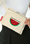Traditional Palestinian Half Watermelon "IF YOU KNOW YOU KNOW" Digital Printed Canvas Clutch with Zipper - 2