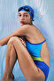 Gaelle Patterned Colorful Sports Swimsuit-Aysu Türkoğlu Collection - 2