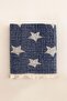 Star Jacquard Fluffy Baby Blanket Navy Blue 75X145 cm