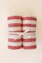 Striped Thin Muslin Baby Blanket Set of 2 80X80 cm Red