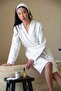 Waffle Textured Pike Bathrobe White - 5