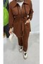 Scuba Crepe Fabric Zippered and Waist-Tied Hijab Suit-Brc1305-1 - 6