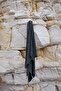 Stone Washed Washable Gofre Peshtemal Black 85X160 cm - 3