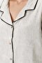 Lino Linen Shirt Pajamas Off White / Black Stripes - 4
