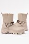 868-2015 Beige Zippered Daily Women's Boots - 4