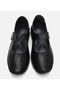 Women's Leather Black Flexible Sole Comfort Shoes - 5