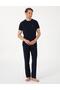 Men's Crew Neck Combed Cotton Short Sleeve Pajama Set - 8