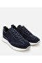 Genuine Leather Navy Blue Men's Sports Shoes - 2