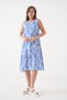 Women's Crew Neck Sleeveless Skirt Flounces Summer Print Plus Size Curve Woven Dress - 6
